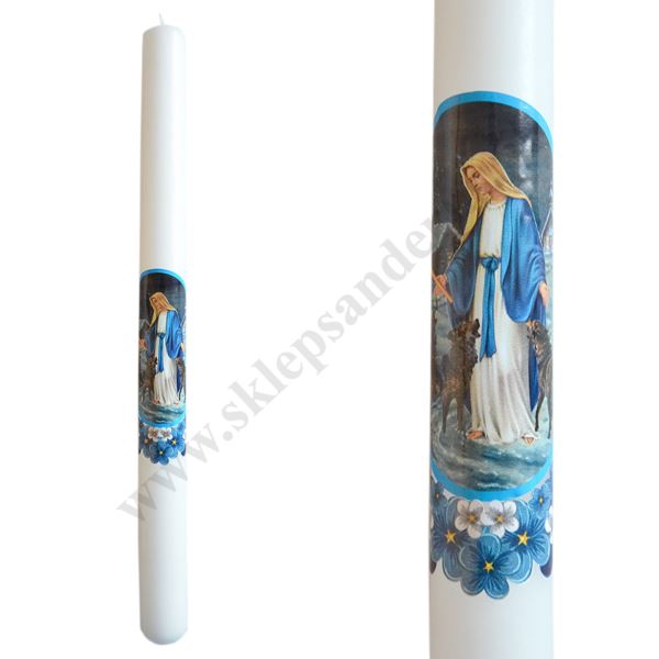 GROMNICA PARAFINOWA BIAŁA Z NAKLEJKĄ - 40/3 - mix wzorów - 60135