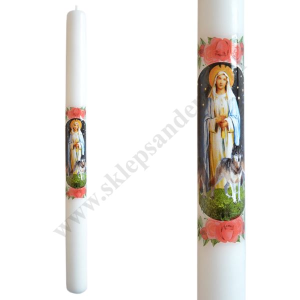 GROMNICA PARAFINOWA BIAŁA Z NAKLEJKĄ - 40/3 - mix wzorów - 60135