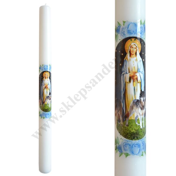 GROMNICA PARAFINOWA BIAŁA Z NAKLEJKĄ - 40/3 - mix wzorów - 60135