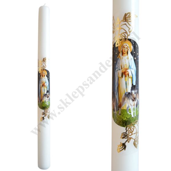 GROMNICA PARAFINOWA BIAŁA Z NAKLEJKĄ - 40/3 - mix wzorów - 60135