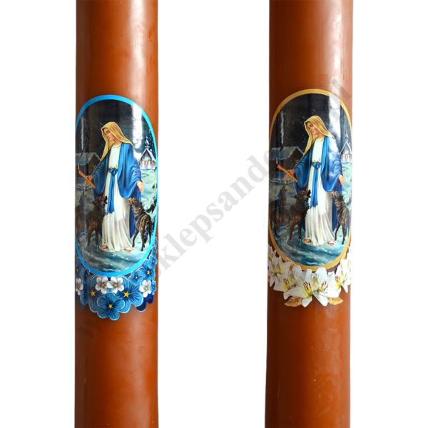 GROMNICA OBLEWANA WOSKIEM Z NAKLEJKĄ - wys. 40 cm - mix wzorów - 2807