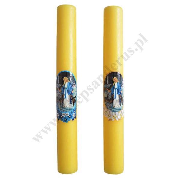 GROMNICA PARAFINOWA - ŻÓŁTA Z NAKLEJKĄ - 40/5 - mix wzorów - 2806