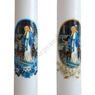 GROMNICA PARAFINOWA - BIAŁA Z NAKLEJKĄ - 40/5 - mix wzorów - 90900