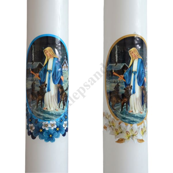 GROMNICA PARAFINOWA - BIAŁA Z NAKLEJKĄ - 40/5 - mix wzorów - 90900