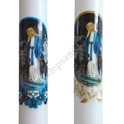 GROMNICA PARAFINOWA - BIAŁA Z NAKLEJKĄ - 45/4 - mix wzorów - 90205