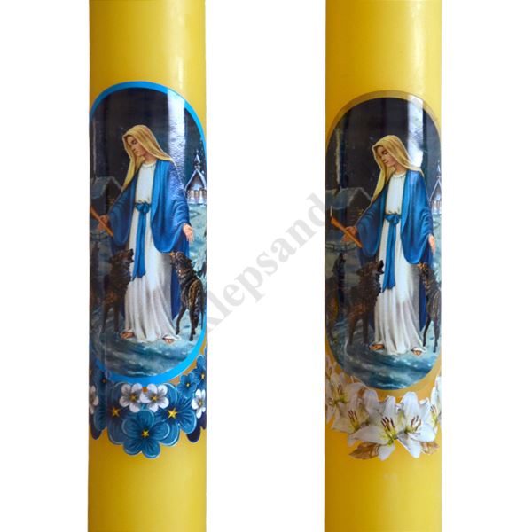 GROMNICA PARAFINOWA - ŻÓŁTA Z NAKLEJKĄ - 45/4 - mix wzorów - 62850