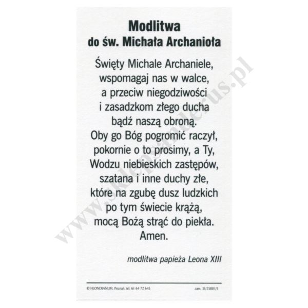 ŚW. MICHAŁ ARCHANIOŁ - obrazek 7 x 13 cm - paczka 25 szt. - 65672