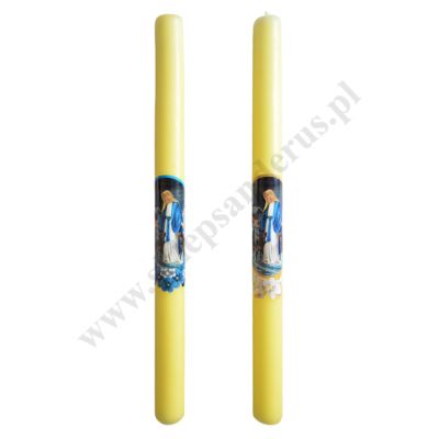 GROMNICA PARAFINOWA ŻÓŁTA Z NAKLEJKĄ - 40/3 - mix wzorów - 66244