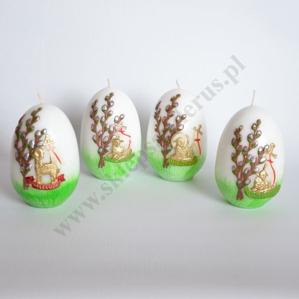 ŚWIECA PISANKA - wys. 12 cm - mix wzorów - 83839