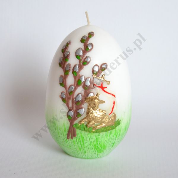ŚWIECA PISANKA - wys. 12 cm - mix wzorów - 83839