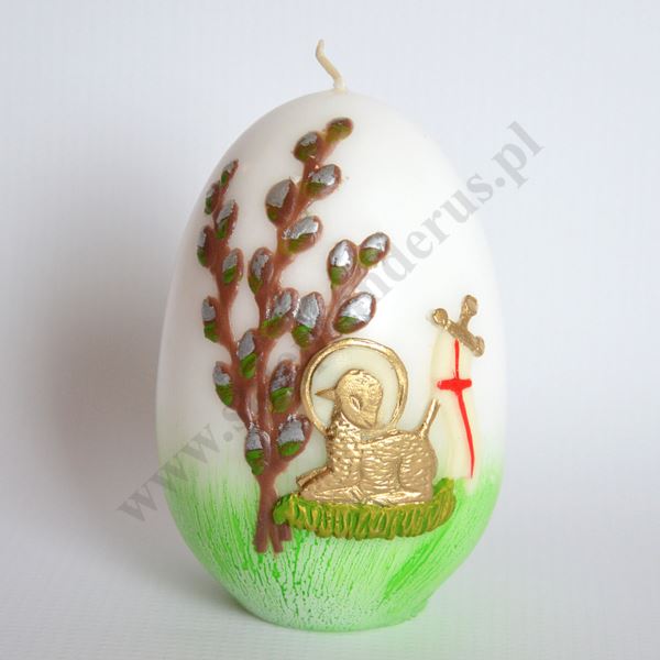 ŚWIECA PISANKA - wys. 12 cm - mix wzorów - 83839