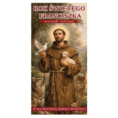 Baner na Rok Świętego Franciszka - Hurtownia SANDERUS - sprzęt liturgiczny, dewocjonalia i książka katolicka.