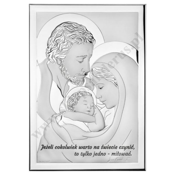 ŚWIĘTA RODZINA - OBRAZEK SREBRNY 23 x 32 cm - 72019