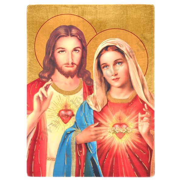 SERCE JEZUSA I SERCE MATKI BOŻEJ - ikona 17 x 23 cm - 51529