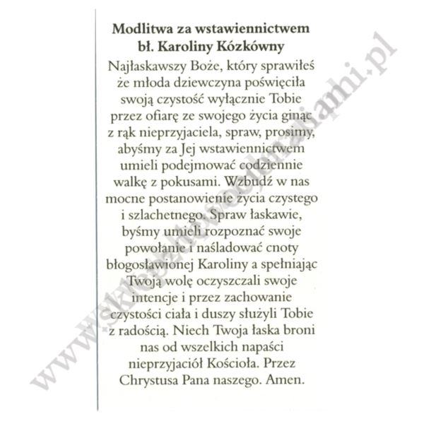 BŁ KAROLINA KÓZKÓWNA - obrazek 6.5 x 11 cm - paczka 100 szt. - 88643