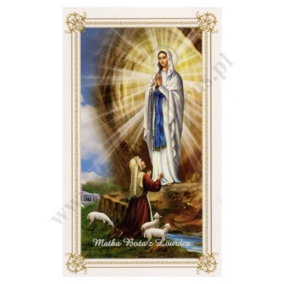 MATKA BOŻA Z LOURDES - obrazek 6.5 x 11 cm - paczka 100 szt. - 51428