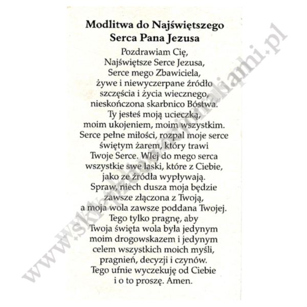 SERCE PANA JEZUSA - obrazek 6.5 x 11 cm - paczka 100 szt. - 50109