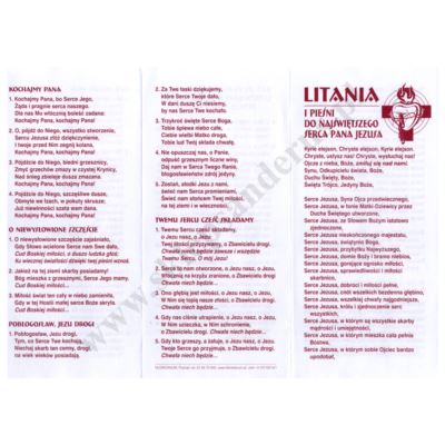 LITANIA I PIEŚNI DO NAJŚWIĘTSZEGO SERCA PANA JEZUSA - folder 10 x 21 cm - komplet 25 szt. - 68165