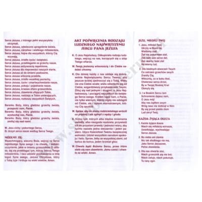 LITANIA I PIEŚNI DO NAJŚWIĘTSZEGO SERCA PANA JEZUSA - folder 10 x 21 cm - komplet 25 szt. - 68165