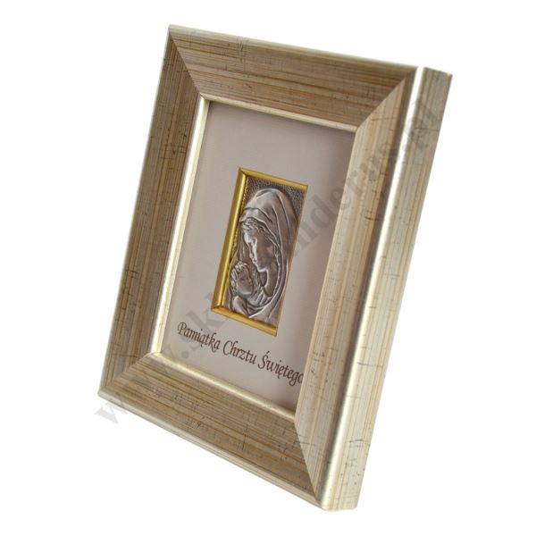 MATKA BOŻA Z DZIECIĄTKIEM - pamiątka Chrztu Świętego - format 14.5 x 16.5 cm - 7619