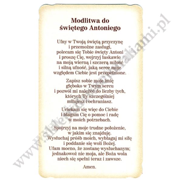 ŚWIĘTY ANTONI - obrazek 9 x 14.8 cm - paczka 100 szt. - 60021