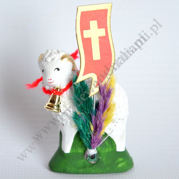 BARANEK WIELKANOCNY - wys. 8.5 cm (z chorągiewką) - 1009