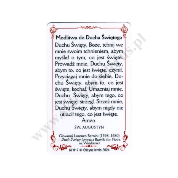 MODLITWA DO DUCHA ŚWIĘTEGO - karta biznes - 51536