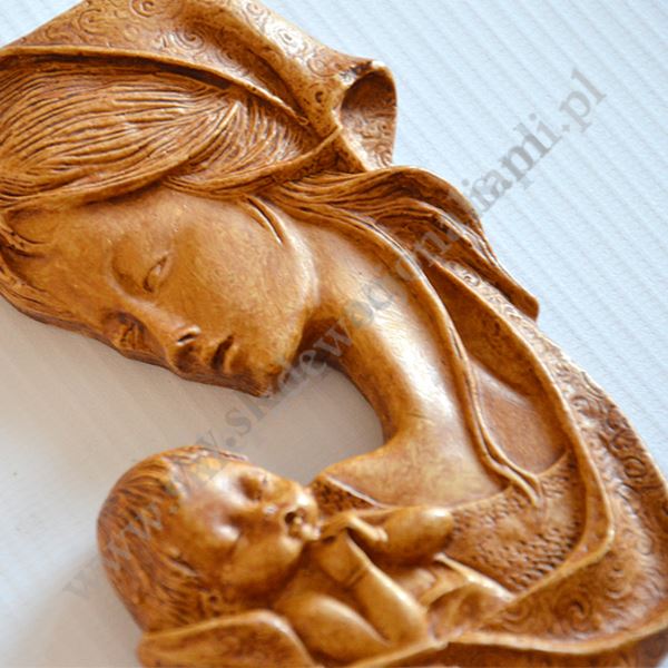 MATKA BOŻA Z DZIECIĄTKIEM - płaskorzeźba - wys. 13.4 cm - 6018