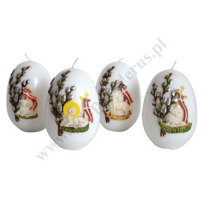 ŚWIECA PISANKA - wys. 12 cm - mix wzorów - 83839