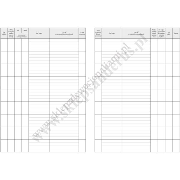 KSIĘGA KORESPONDENCJI - 72431