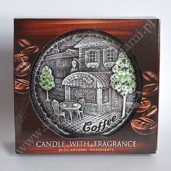 ŚWIECA DYSK ZAPACHOWY - ZAPACH KAWA - średnica 13.5 cm - 66731