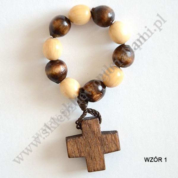 RÓŻANIEC DZIESIĄTKA DREWNIANA - mix wzorów - 4015