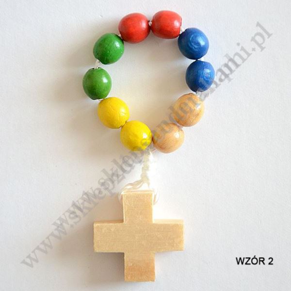 RÓŻANIEC DZIESIĄTKA DREWNIANA - mix wzorów - 4015
