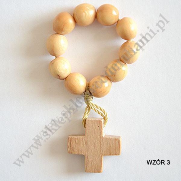 RÓŻANIEC DZIESIĄTKA DREWNIANA - mix wzorów - 4015