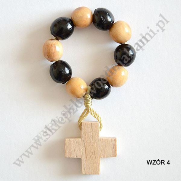 RÓŻANIEC DZIESIĄTKA DREWNIANA - mix wzorów - 4015