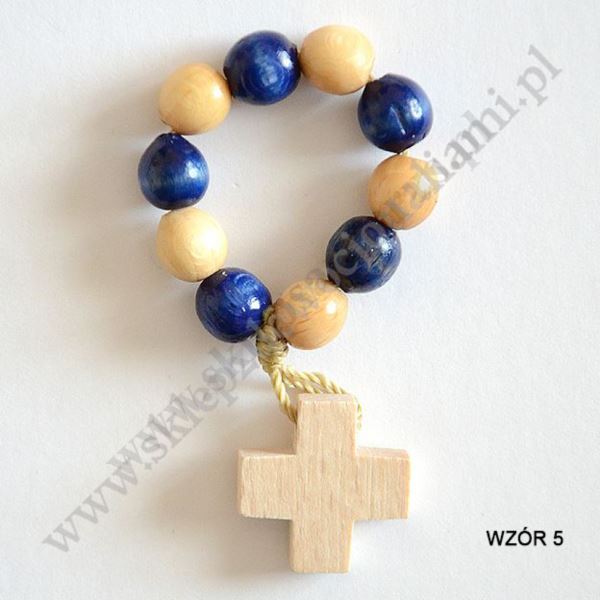 RÓŻANIEC DZIESIĄTKA DREWNIANA - mix wzorów - 4015