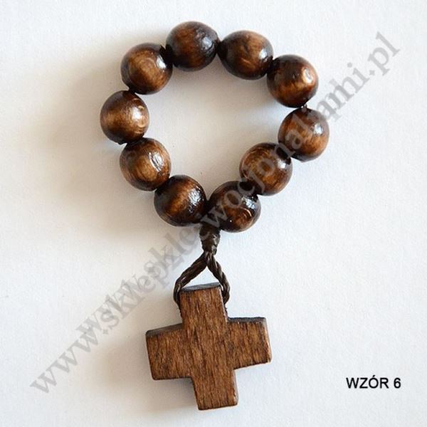 RÓŻANIEC DZIESIĄTKA DREWNIANA - mix wzorów - 4015