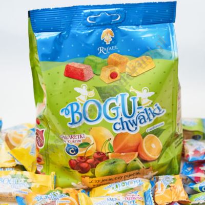 BOGUCHWAŁKI - galaretki w cukrze z sokiem malinowym - 300g - 8679