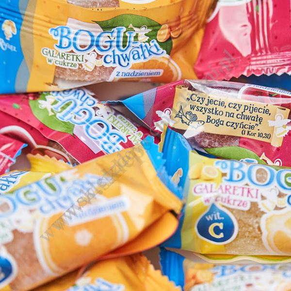 BOGUCHWAŁKI - galaretki w cukrze z sokiem malinowym - 300g - 8679