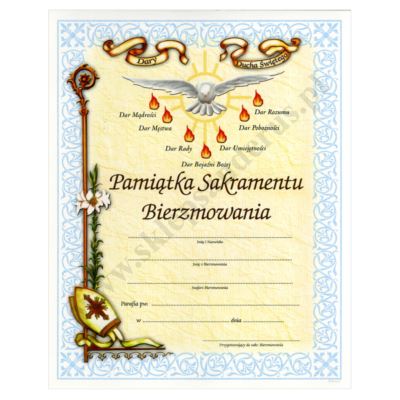 PAMIĄTKA SAKRAMENTU BIERZMOWANIA - 20.4 x 25.4 cm - 8106