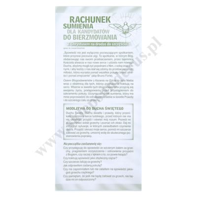 RACHUNEK SUMIENIA DLA KANDYDATÓW DO BIERZMOWANIA - format 9.8 x 21 cm - paczka 25 szt. - 7977