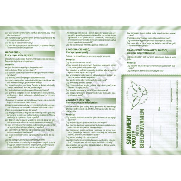 RACHUNEK SUMIENIA DLA KANDYDATÓW DO BIERZMOWANIA - format 9.8 x 21 cm - paczka 25 szt. - 7977