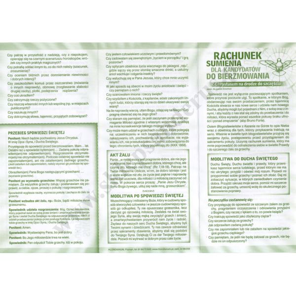 RACHUNEK SUMIENIA DLA KANDYDATÓW DO BIERZMOWANIA - format 9.8 x 21 cm - paczka 25 szt. - 7977