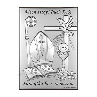 PAMIĄTKA BIERZMOWANIA - OBRAZEK SREBRNY - 6721/2X