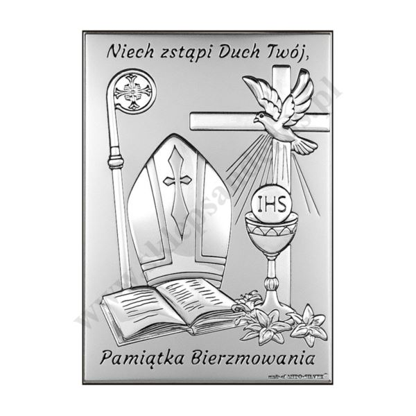 PAMIĄTKA BIERZMOWANIA - OBRAZEK SREBRNY - 6721/2X