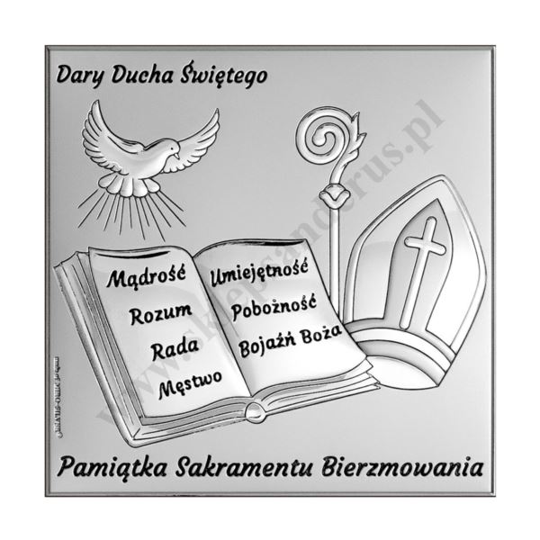 PAMIĄTKA BIERZMOWANIA - OBRAZEK SREBRNY - 6765S/2X