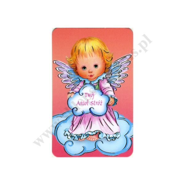 ANIOŁ STRÓŻ - obrazek złocony 5 x 8 cm - paczka 100 szt. - 79300
