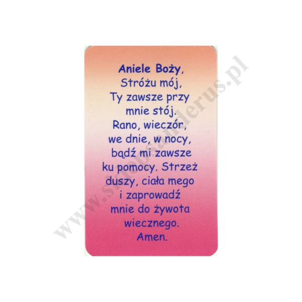 ANIOŁ STRÓŻ - obrazek złocony 5 x 8 cm - paczka 100 szt. - 79300