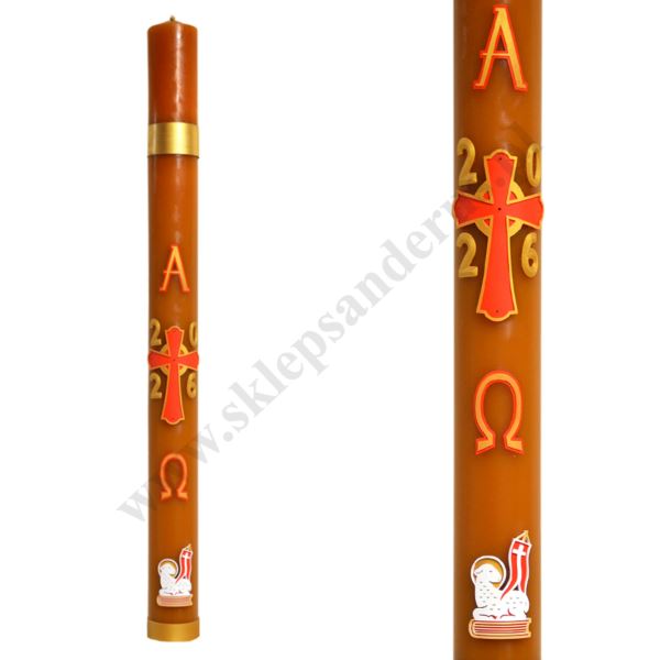 PASCHAŁ PARAFINOWO-WOSKOWY Z NADSTAWKĄ - wys. 120 cm - 88070