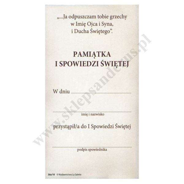 PAN JEZUS DOBRY PASTERZ - PAMIĄTKA I SPOWIEDZI ŚWIĘTEJ - obrazek 7 x 13 cm - paczka 100 szt. - 69490
